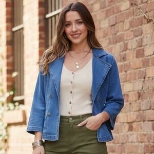 Denim Double Breasted Jacket